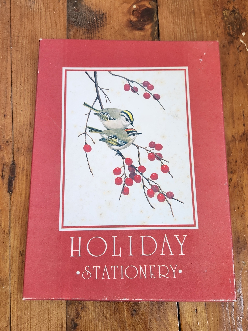Vintage Holiday Christmas Decorative Writing Papers Stationery Set Birds 1980